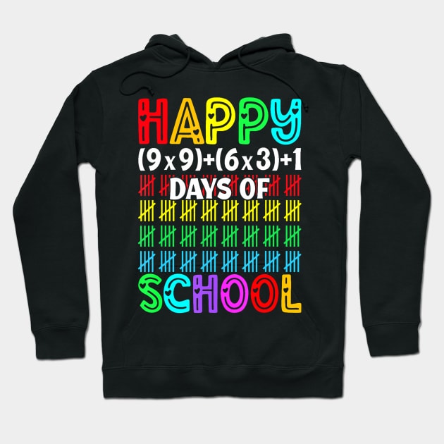 Happy 100 Days Of School Math Teacher 100th Day Of School Hoodie by vulanstore